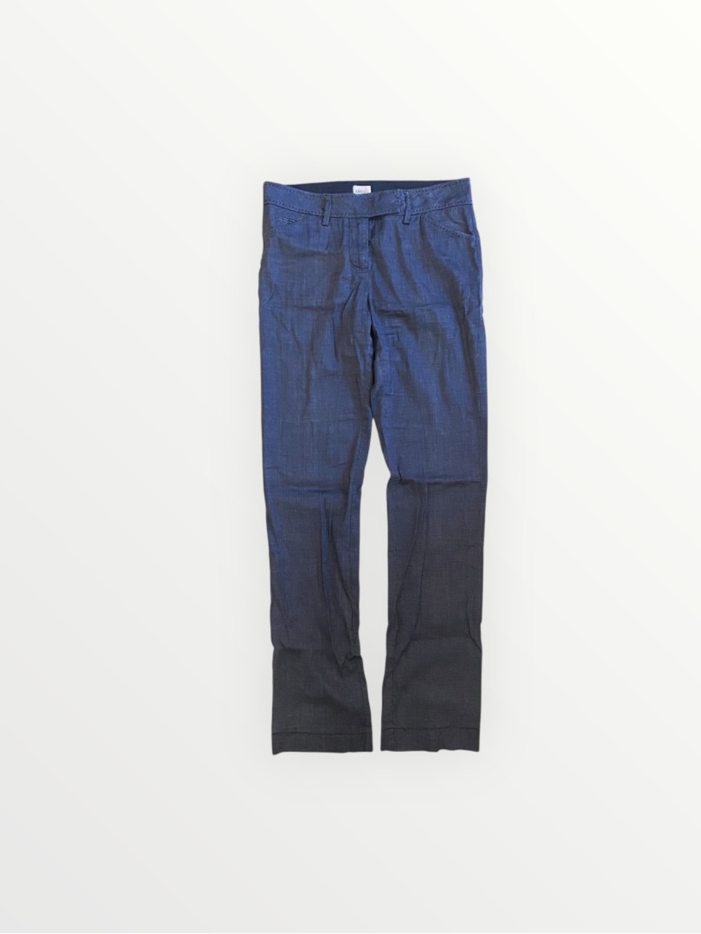 Armani Collezioni Womens Blue Linen Blend Straight Leg Pants Size 4